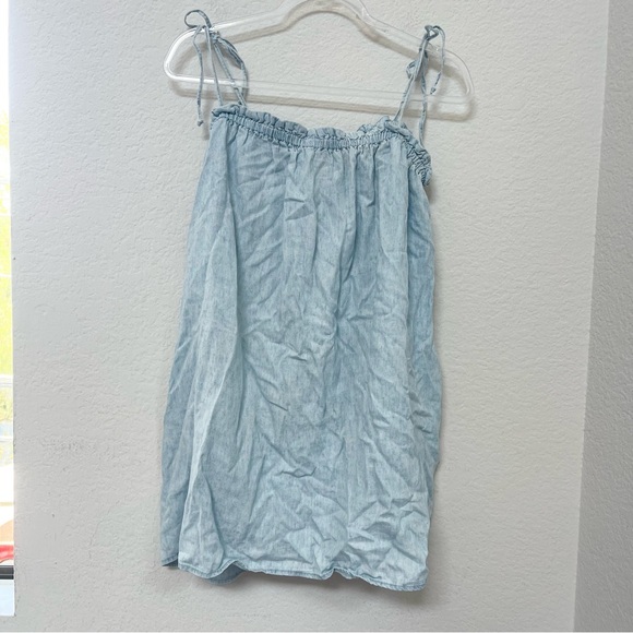 Show Me Your MuMu Angel Mini Dress Denim Chambray Size Large - Picture 3 of 6
